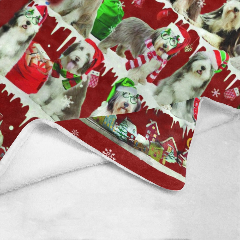 Bearded Collie dog breed fleece blanket, product image 4 of 4