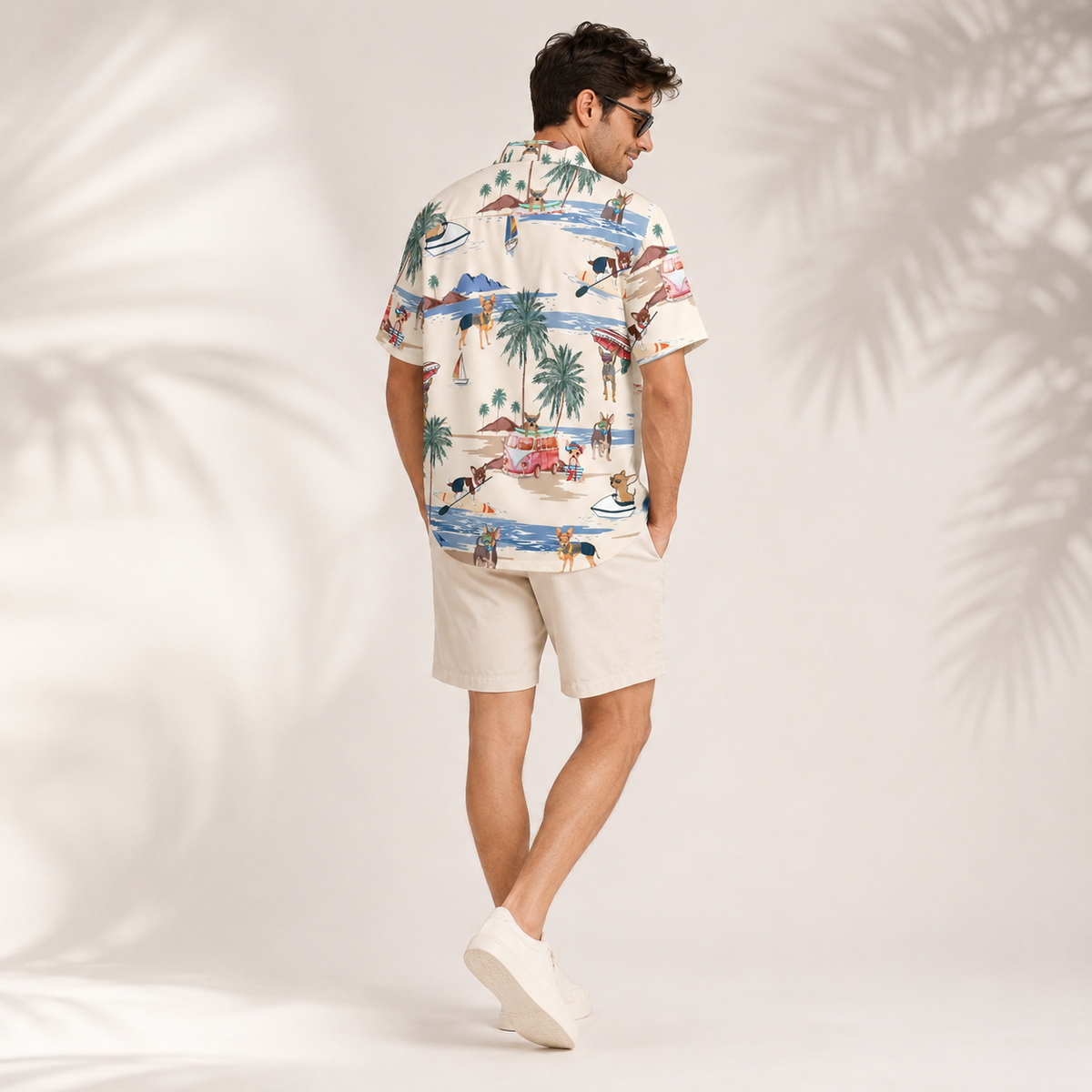 Men's Chihuahua Hawaiian shirt – back view
