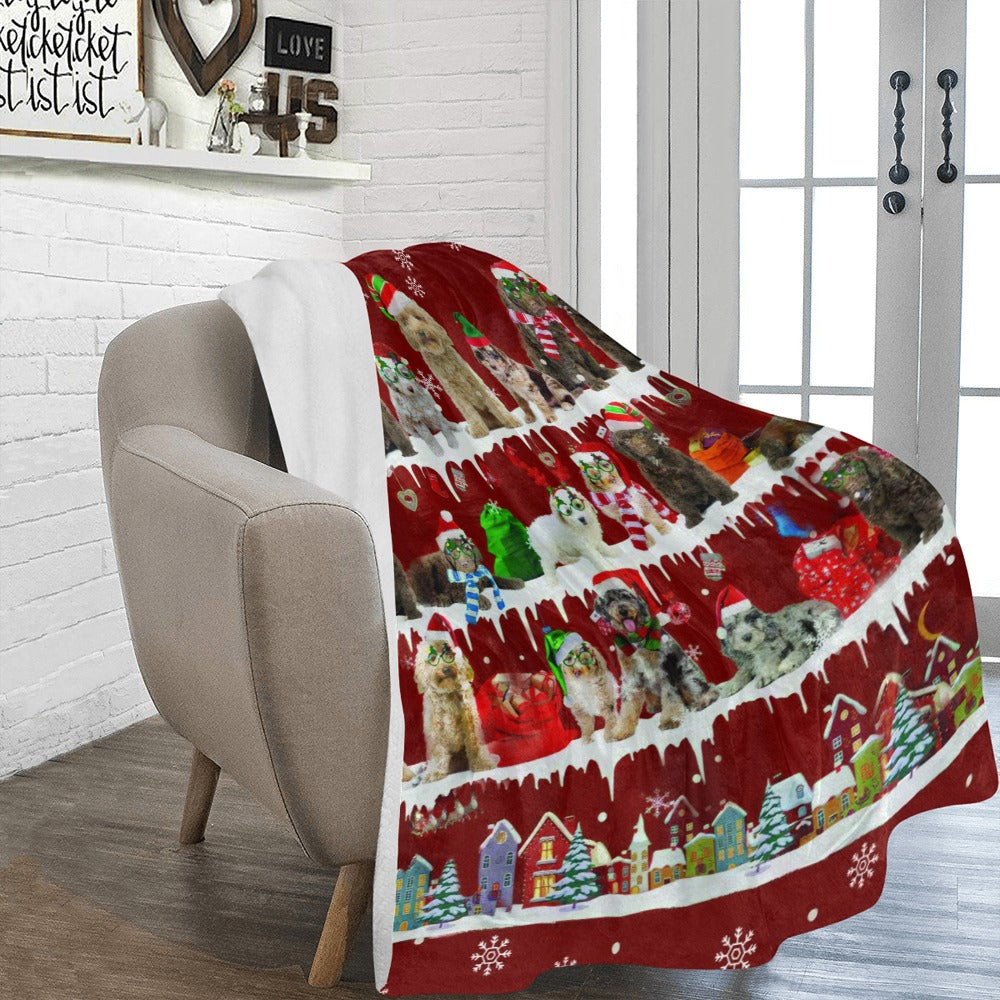 Aussiedoodle dog breed fleece blanket, product image 2 of 4