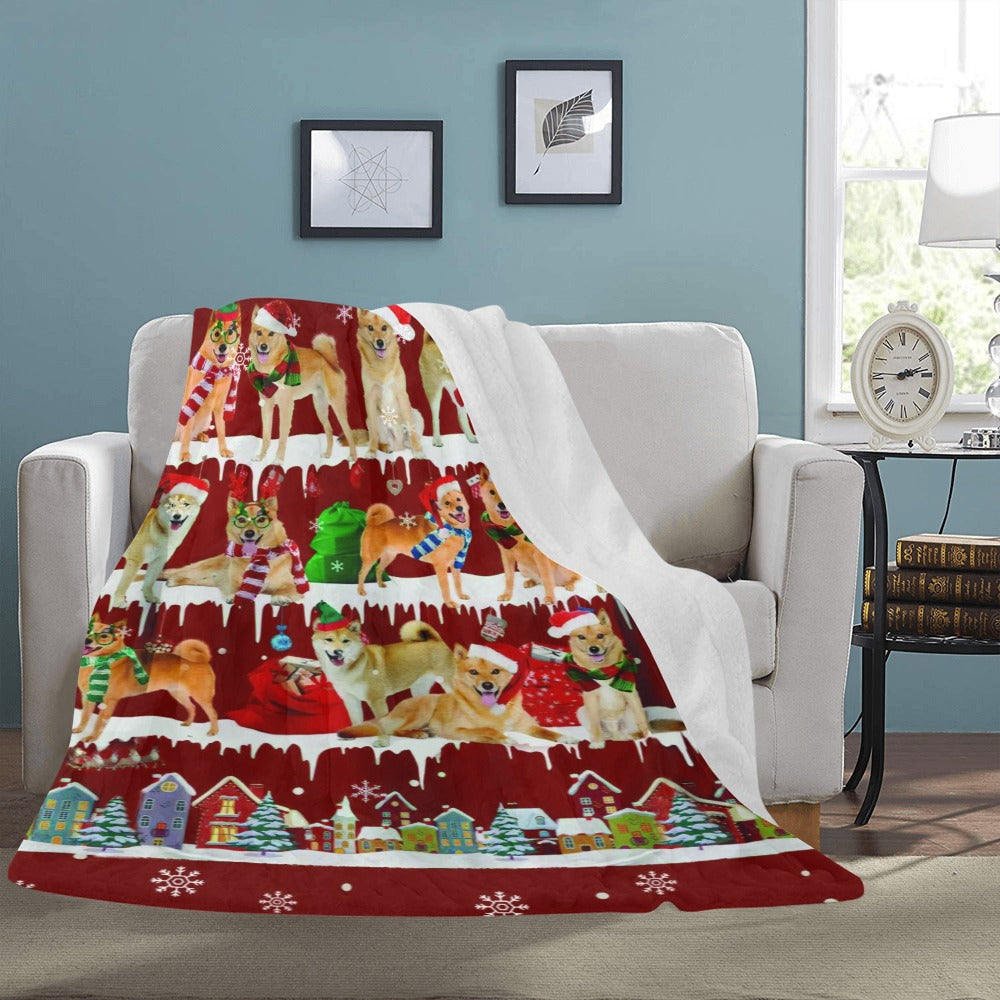 Finnish Spitz Santa Paws fleece blanket image 3 of 4