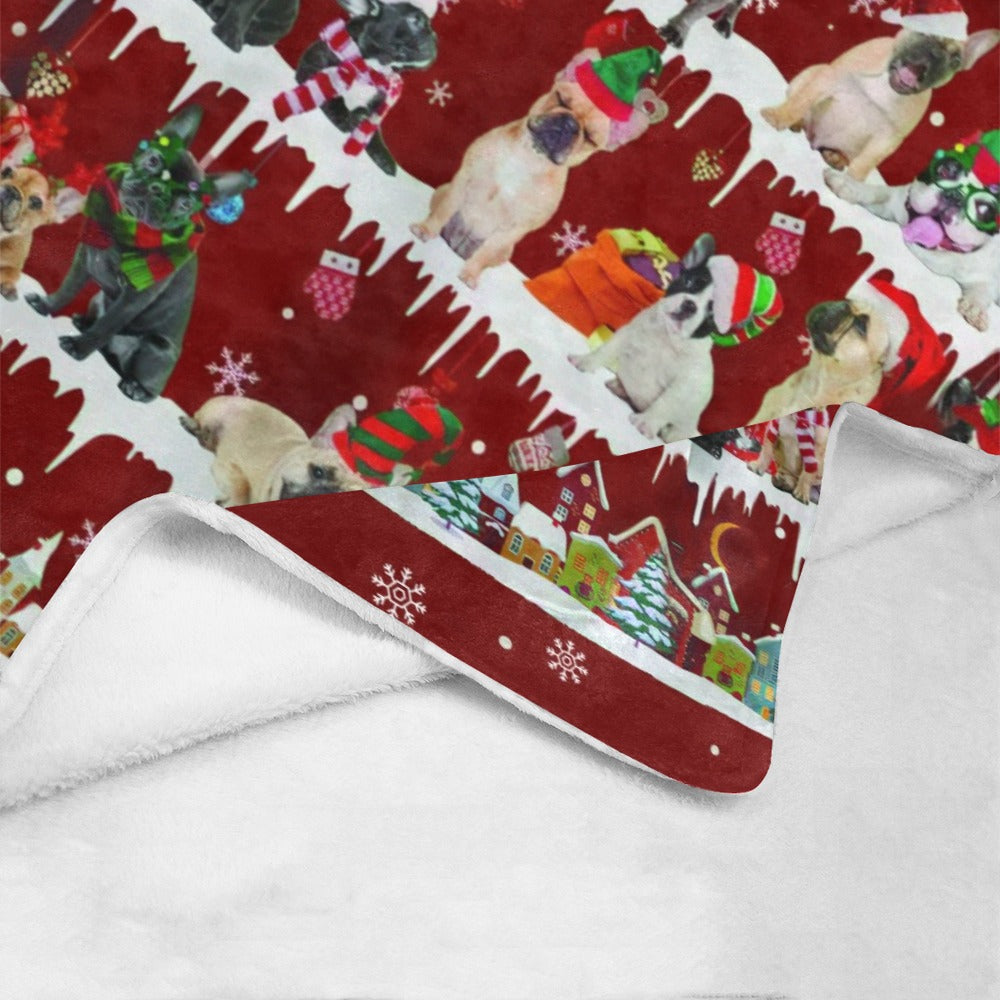 French Bulldog Santa Paws fleece blanket image 4 of 4