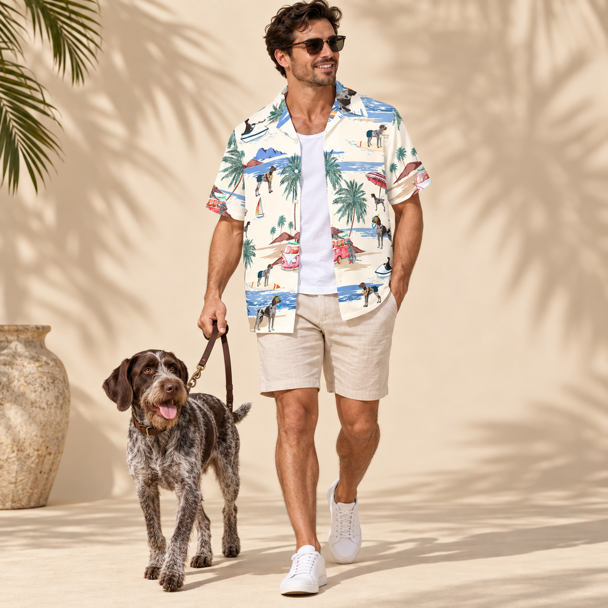 German Wirehaired Pointer Hawaiian Shirt