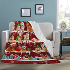 Goldendoodle Santa Paws fleece blanket image 3 of 4