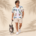 Men's Boston Terrier Hawaiian shirt – front view
