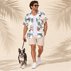 Men's Boston Terrier Hawaiian shirt – front view