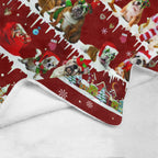 English Bulldog Santa Paws fleece blanket image 4 of 4