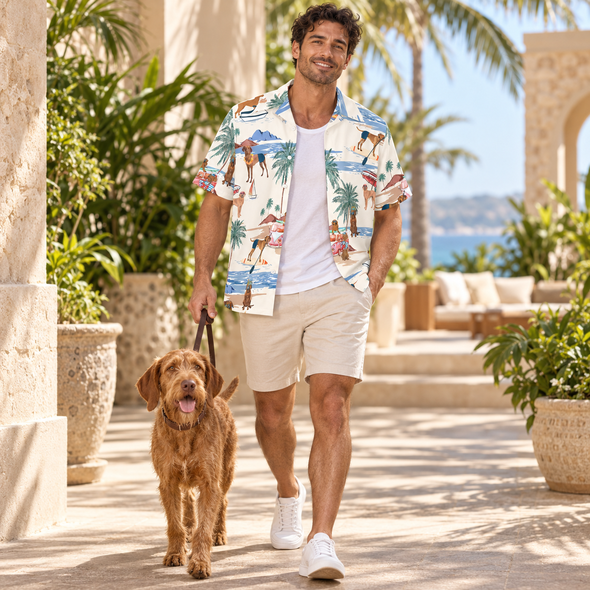 Wirehaired Vizsla Hawaiian Shirt