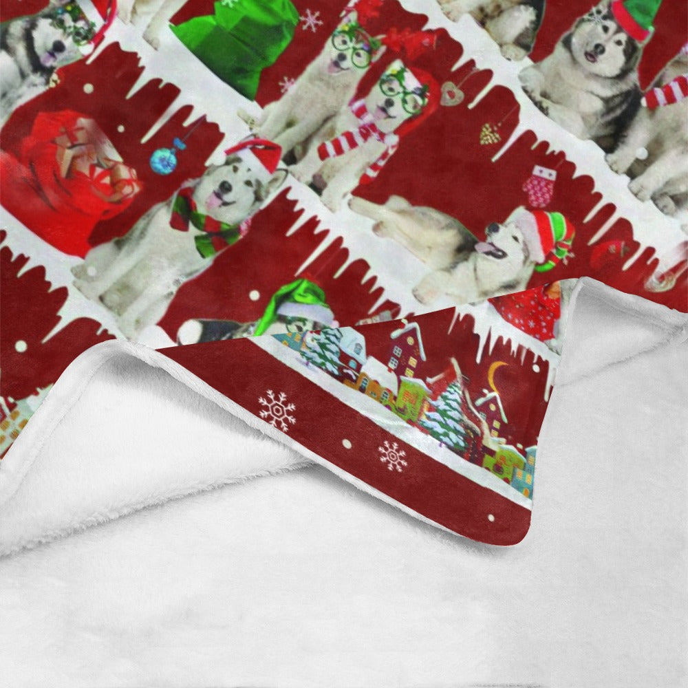 Alaskan Malamute dog breed fleece blanket, product image 4 of 4