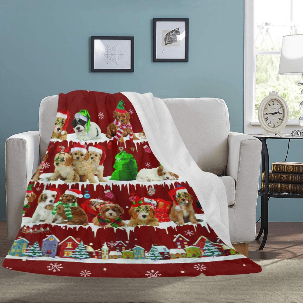 Cavoodle Christmas fleece blanket, product image 3 of 4