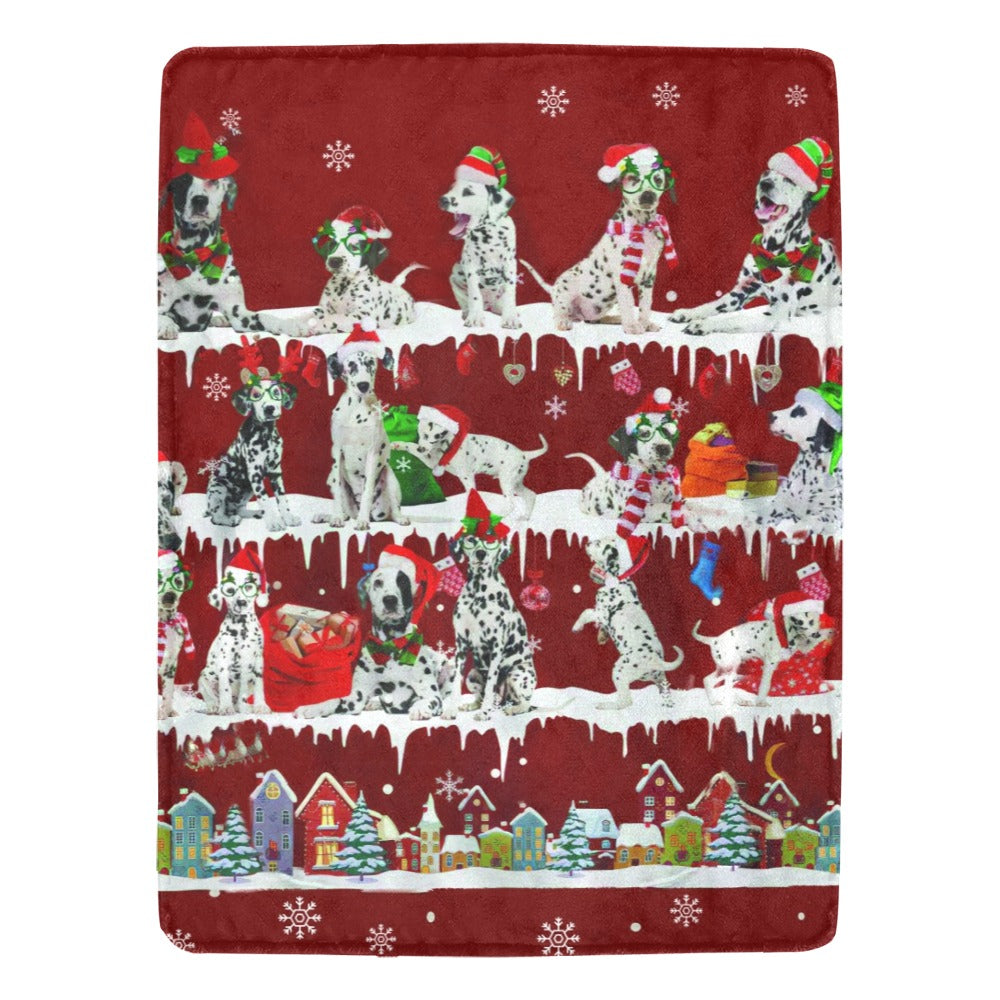 Dalmatian Santa Paws fleece blanket image 1 of 4