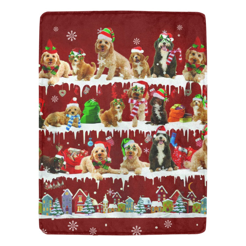 Cockapoo Santa Paws fleece blanket image 1 of 4