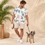 Men's Border Terrier Hawaiian shirt – front view