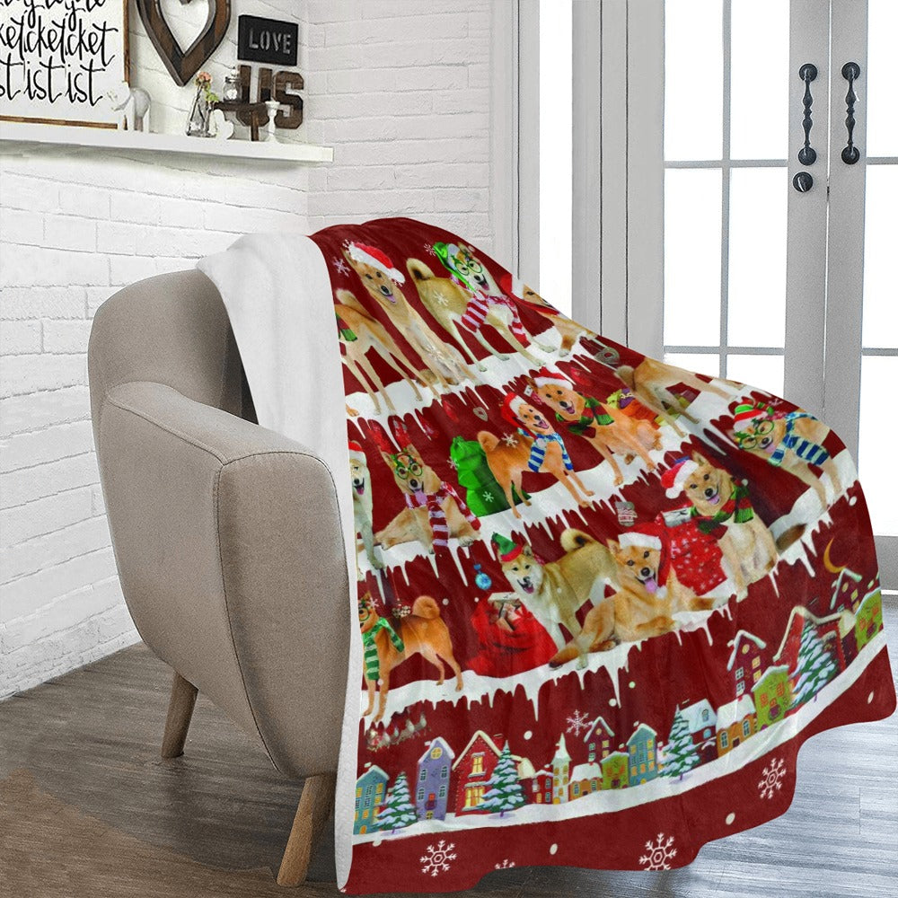 Finnish Spitz Santa Paws fleece blanket image 2 of 4