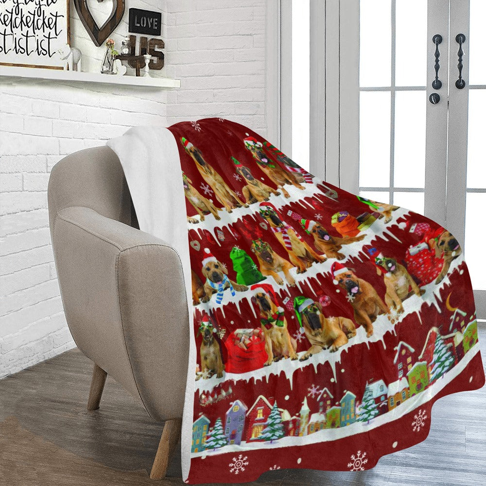 Boerboel Christmas fleece blanket, product image 2 of 4
