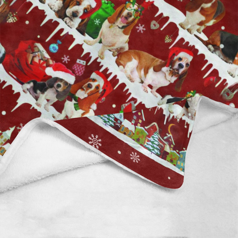 Basset Hound dog breed fleece blanket, product image 4 of 4