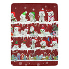 Bichon Frise Christmas fleece blanket, product image 1 of 4