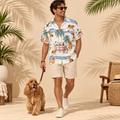 Men's Cocker Spaniel Hawaiian shirt – front view