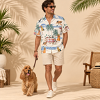 Men's English Cocker Spaniel Hawaiian shirt – front view