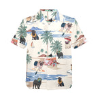 Men's Pug Hawaiian shirt with tropical dog print