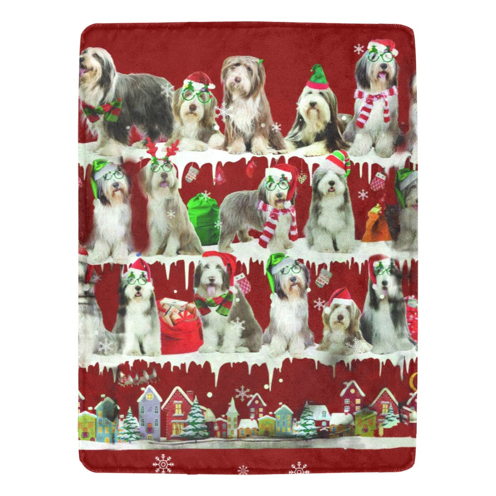 Bearded Collie dog breed fleece blanket, product image 1 of 4
