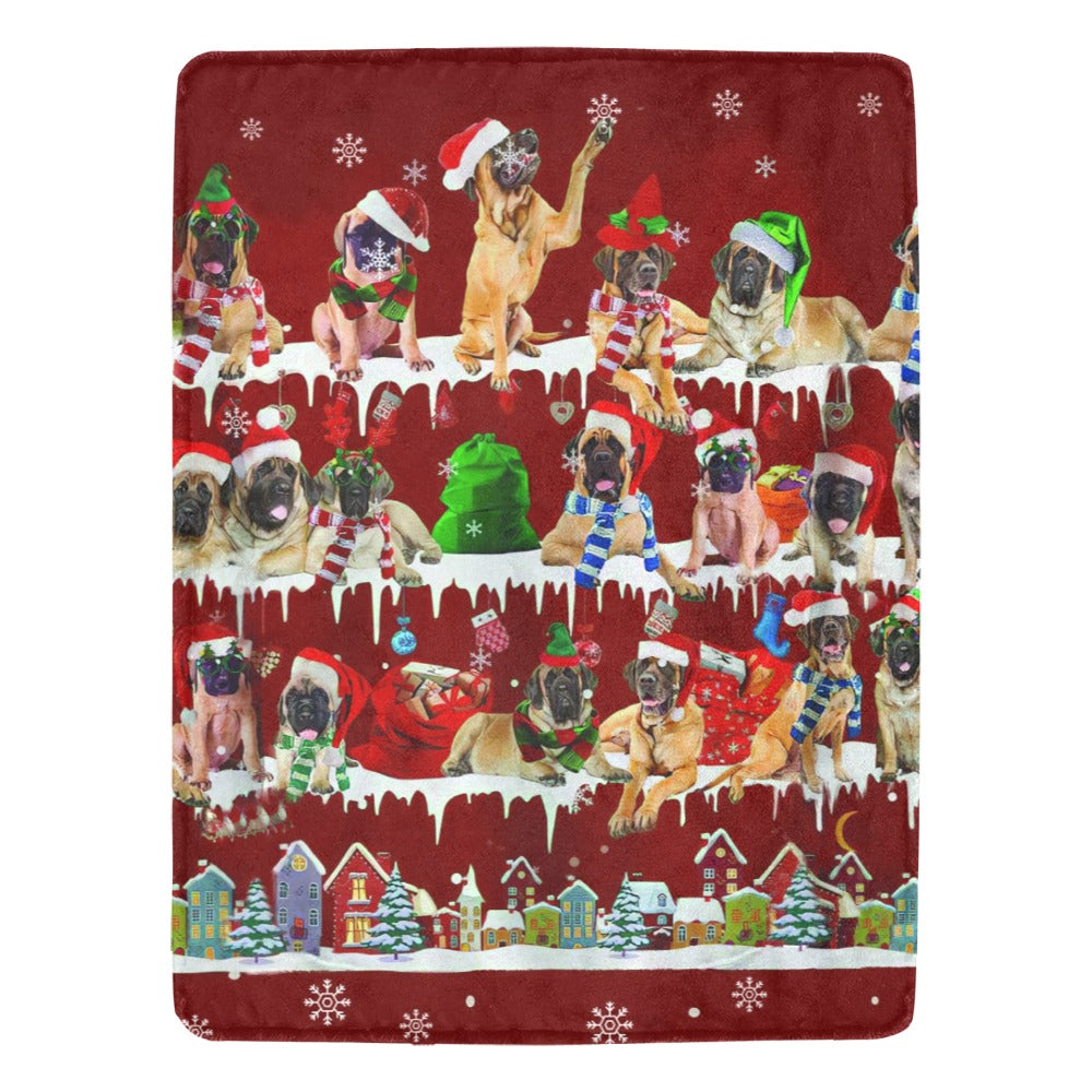 English Mastiff Santa Paws fleece blanket image 1 of 4