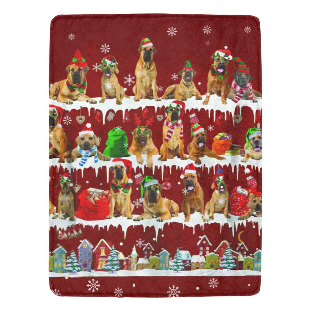 Boerboel Christmas fleece blanket, product image 1 of 4