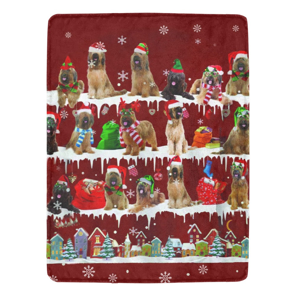 Briard Christmas fleece blanket, product image 1 of 4