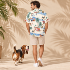 Men's Basset Hound Hawaiian shirt – back view