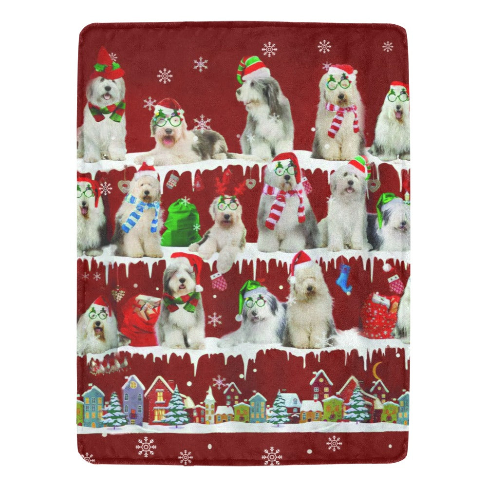 Old English Sheepdog fleece blanket, product image 1