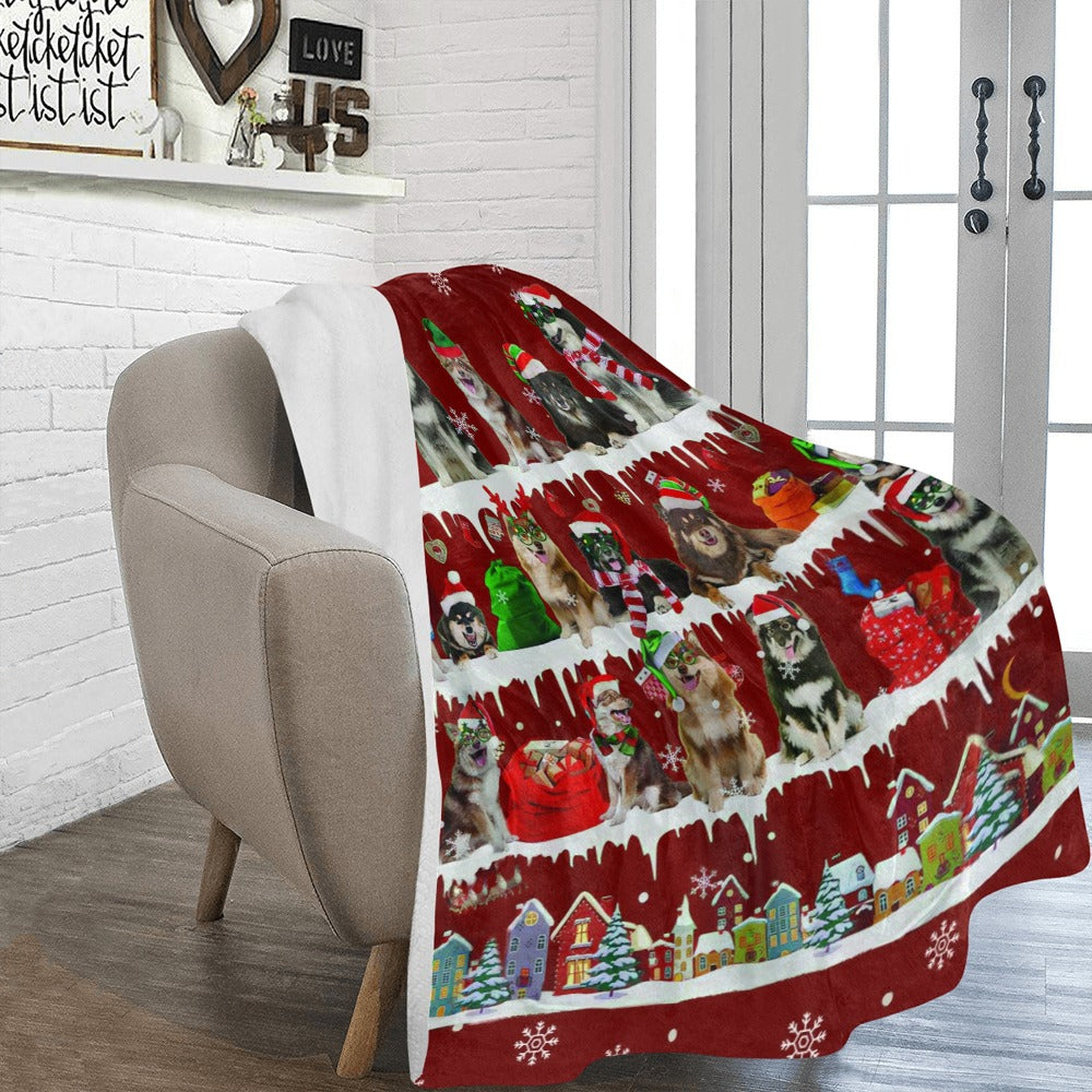 Finnish Lapphund Santa Paws fleece blanket image 2 of 4