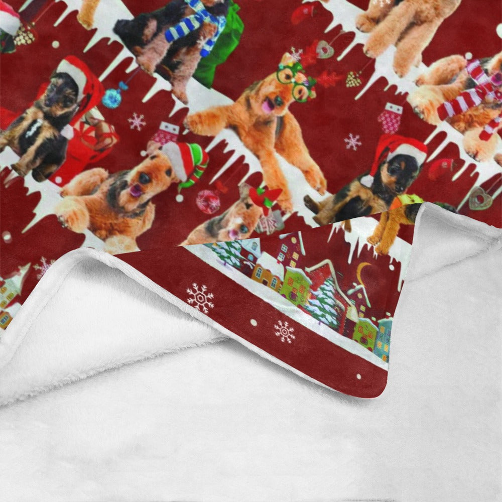 Airedale Terrier dog breed fleece blanket, product image 4 of 4