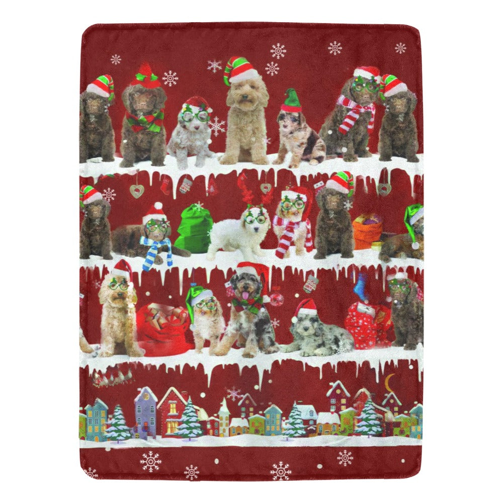 Aussiedoodle dog breed fleece blanket, product image 1 of 4